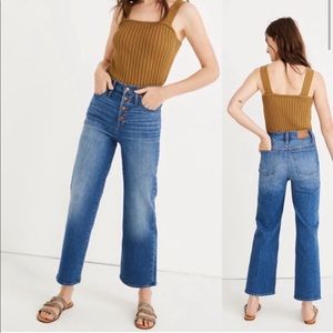 Madewell Slim Wide Leg Button Front Jeans